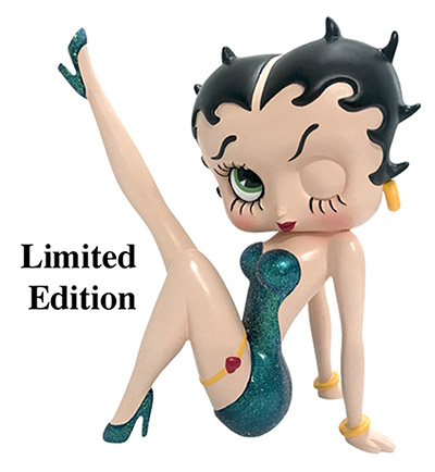 Betty Boop Leg Up Blue Glitter Limited Edition - Click Image to Close